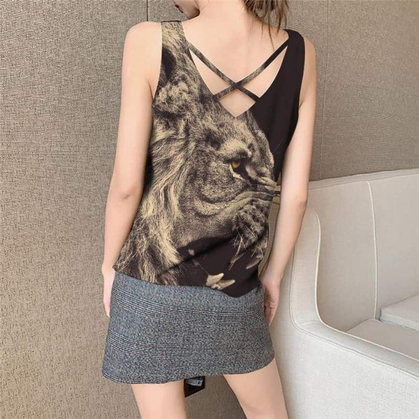 
Lion Tank Top Women Animal Tank Tops Casual Anime Sleeveless 3d Harajuku Vest Printed Ferocious Anime Clothes - KYKU
                