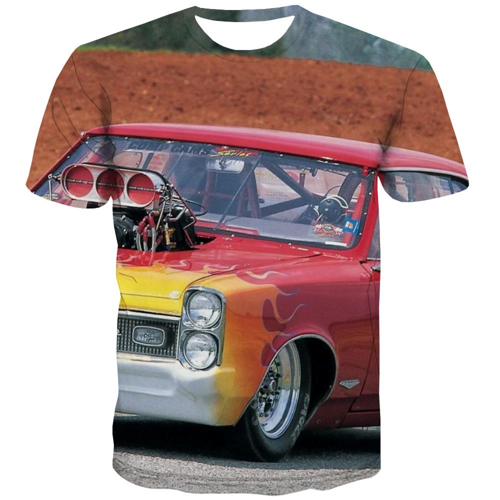 Racing Car T shirts Men Metal Tshirt Printed City Tshirts Cool Gray Tshirts Casual Retro Tshirt Anime