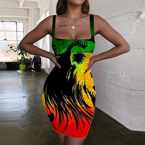Lion Dress Women Animal Sundress Anime Ladies Dresses Colorful Bodycon Dress Street 3d Print - KYKU