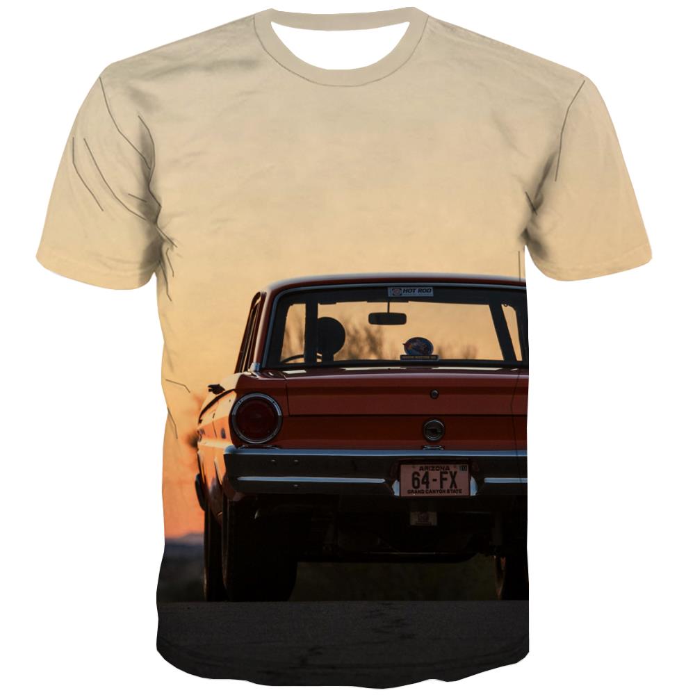 Racing Car T-shirt Men Metal T-shirts 3d City T shirts Funny Gray Shirt Print Retro Tshirt Anime