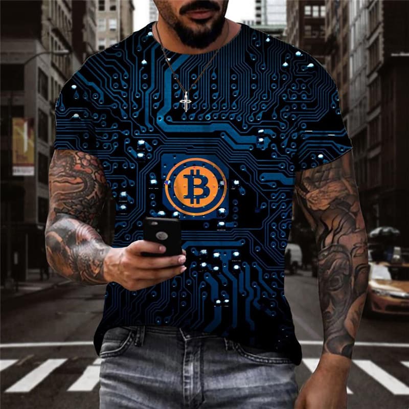 Bitcoin T shirt Men Retro Shirt Print Galaxy Funny T shirts Abstract Tshirts Casual