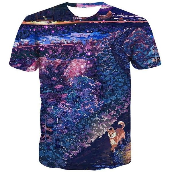 Animal T-shirt Men Flower Shirt Print Colorful Tshirts Casual Graffiti T-shirts Graphic Harajuku Tshirt Anime - KYKU