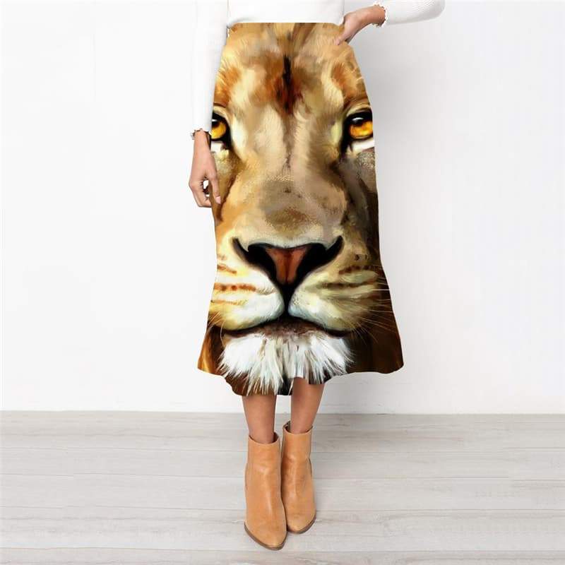 Lion Skirts Women Animal School skirt Anime Rock Frauen Street High waist skirts Harajuku Skirt Ladies - KYKU