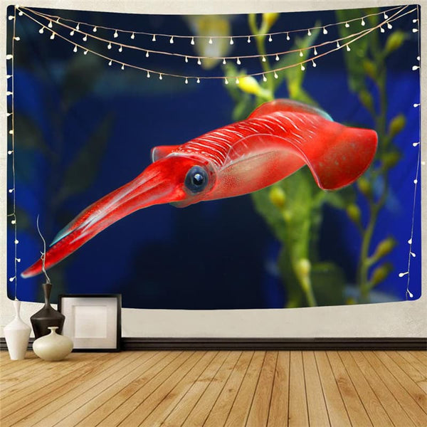 Fish Tapestry Ocean Home Tapestrys Animal Wall Tapestry Red Rug Wall