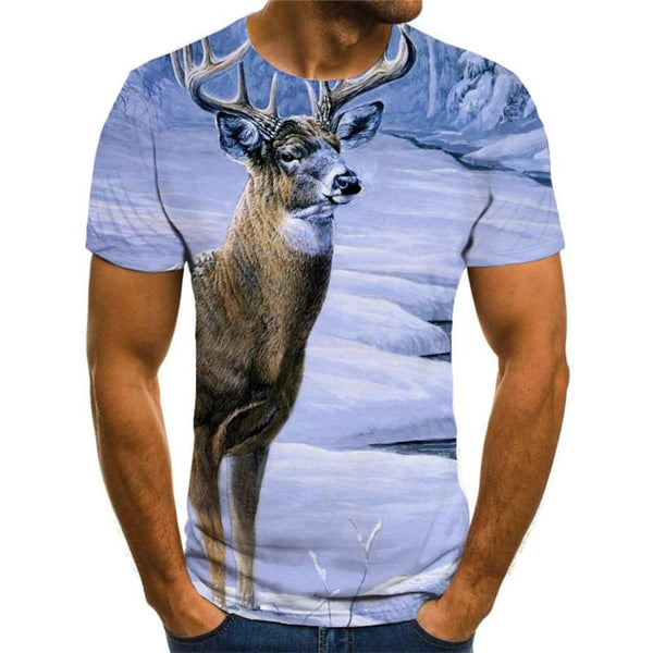 
Deer T shirt Men Christmas Shirt Print Landscape Tshirts Casual Snow Anime Clothes
                