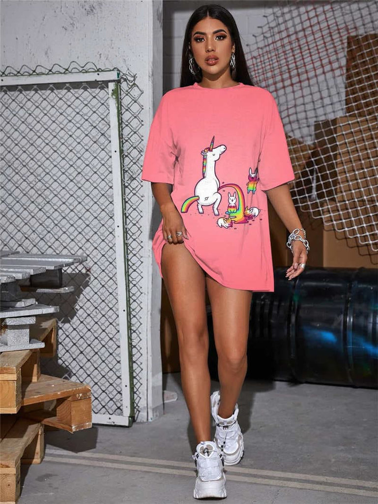 Unicorn T Shirt Women Animal Tshirt Printed Rainbow Summer Harajuku Gothic