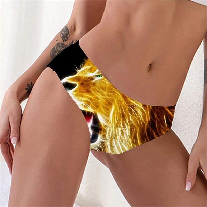 Lion Briefs Women Animal Knickers Anime Tanga Colorful Underwear Hip Hop Sexy - KYKU