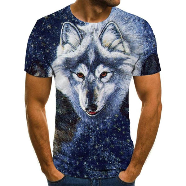 
Wolf T shirt Men Animal T-shirts 3d Galaxy Tshirts Casual Short Sleeve summer
                