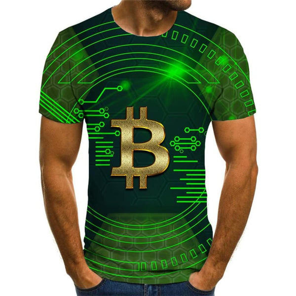 
Bitcoin T-shirt Men Retro Funny T shirts Abstract Anime Clothes Green T-shirts 3d
                