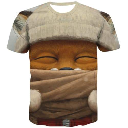 Animal T-shirt Men Lovely T-shirts Graphic Harajuku T shirts Funny Leisure Shirt Print - KYKU