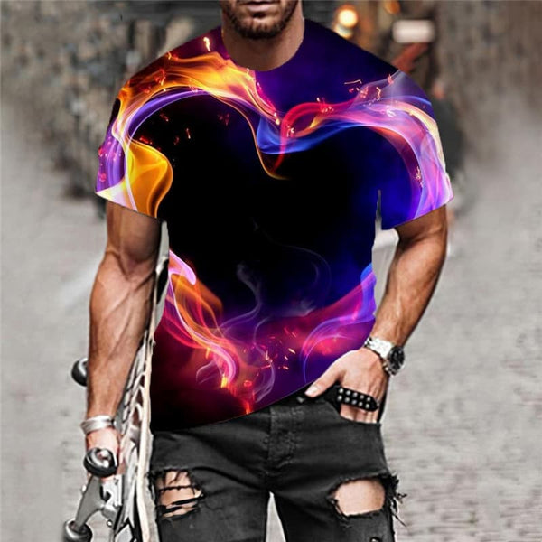 
Flame T shirt Men Love Shirt Print Romantic Anime Clothes Couples Tshirt Printed
                