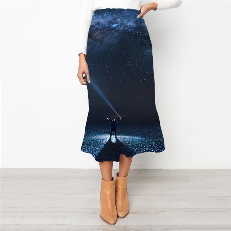 Galaxy Skirt Women Space Skirt Ladies Universe School skirt Art High waist skirts