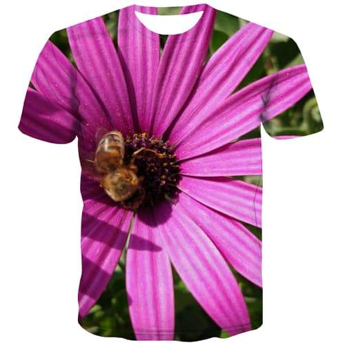Bee T-shirt Men Flower T-shirts Graphic Animal Tshirts Cool Leisure Tshirt Anime - KYKU