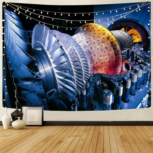 Metal Tapestry Engine Tapestries Gear Tenture Mandala Technology Rug Wall Harajuku Home Tapestrys
