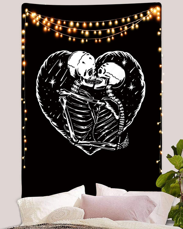 
Skeleton Tapiz black Home Tapestrys terror Tapestries Couple Tenture Mandala Love Rug Wall Horror                                                                          skull Wall Tapestry
                