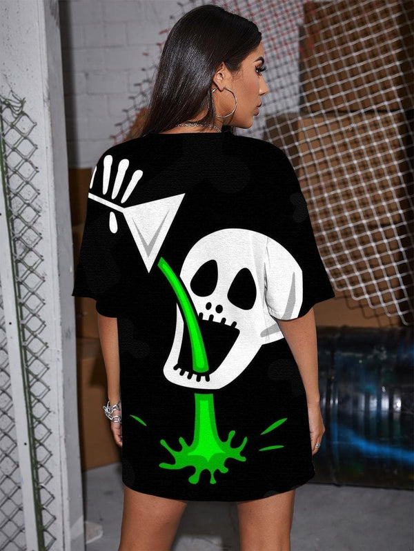 
Skull T-shirt Women Party Shirt Print Hip Hop T-shirts 3d Rock Punk Rock Punk Summer
                