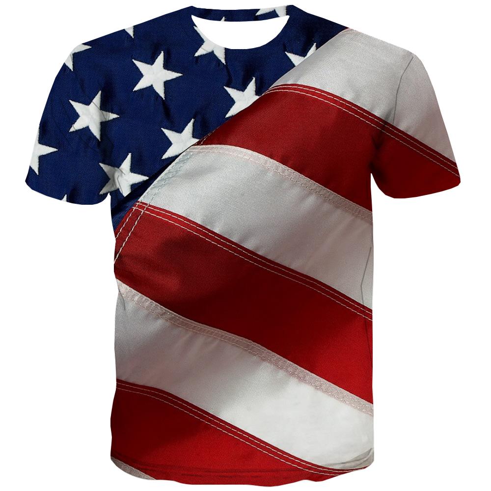 USA T-shirt Men Flag Tshirts Casual Statue T shirts Funny Country T-shirts Graphic
