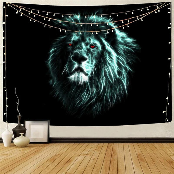 Lion Tapestry Animal Tenture Mandala Anime Home Tapestrys Black Tapestries Harajuku Wall Tapestry