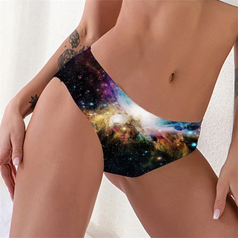 Galaxy Panties Women Space Pantys Universe Knickers Colorful Tanga