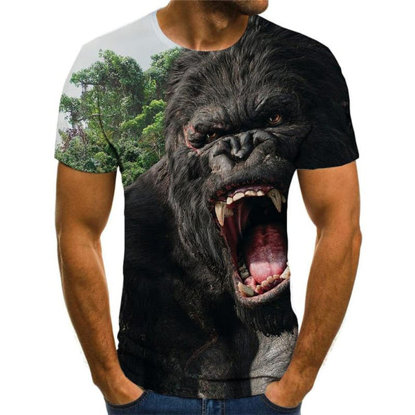 
Orangutan T-shirt Men Animal Shirt Print Ferocious Anime Clothes Harajuku Tshirts Casual
                