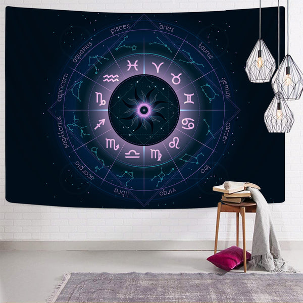 
Trippy Tapiz constellation Tapestries Zodiac Tenture Mandala galaxy Rug Wall 12 constellations Home Tapestrys moon Wall Tapestry
                