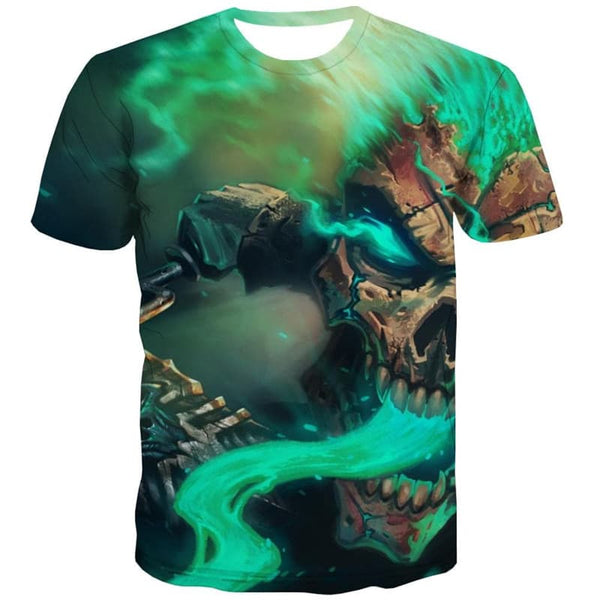 
Skull T-shirt Men Motorcycle T-shirts 3d Flame Shirt Print Hip Hop Tshirts Casual
                