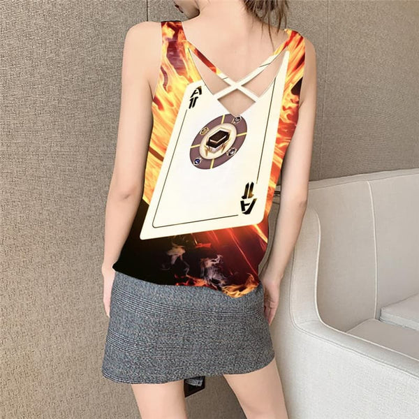 
Flame Tank-Top women Poker Funny Top Hip Hop Tank Tops Casual Womens Clothing
                