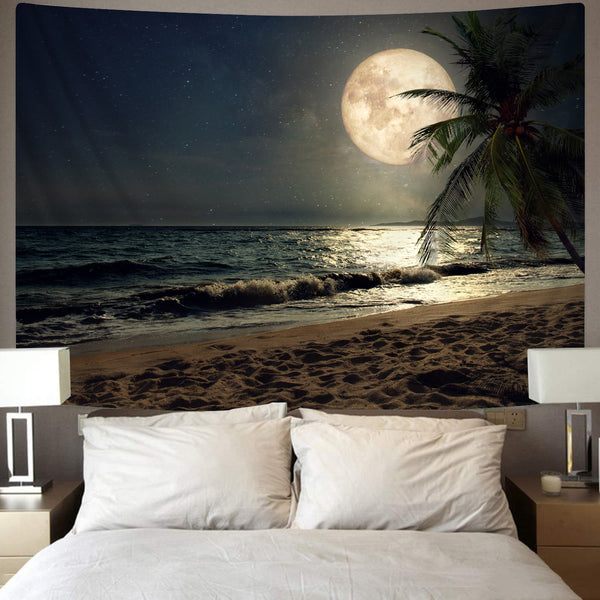 
moon Tapiz beach Wall Tapestry coconut tree Tapestries ocean Tenture Mandala Waves Rug Wall Starry sky Home Tapestrys Light undefined
                