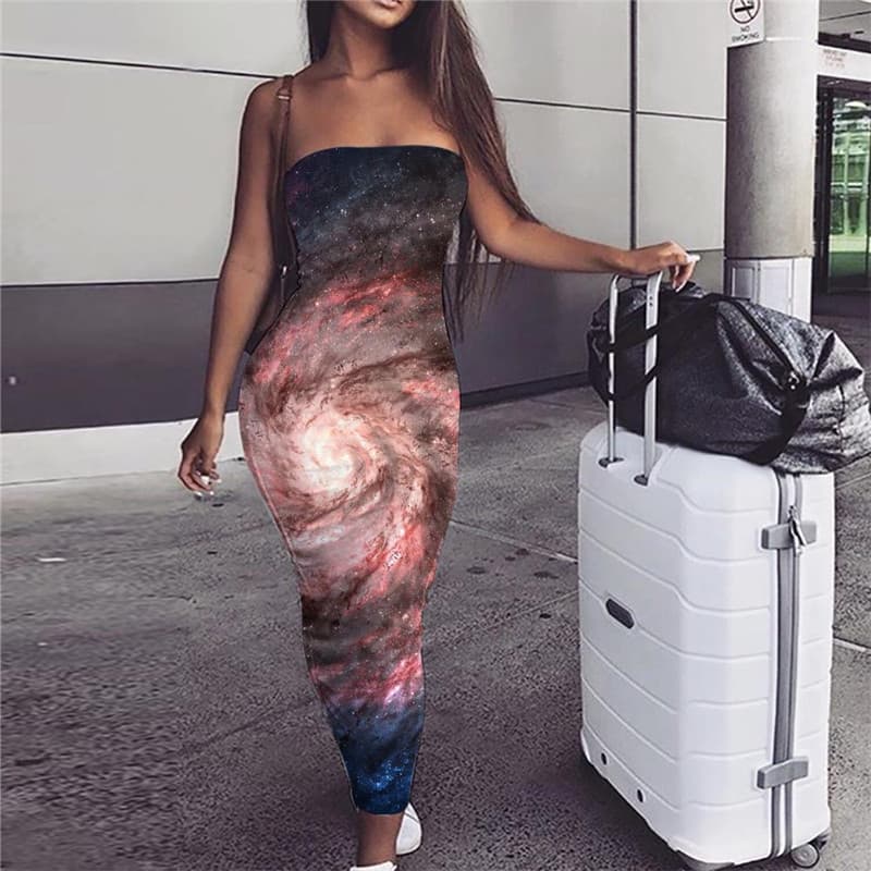 Galaxy Dress Women Space Vestido Sexy Universe sleeveless Nebula Ladies Dresses Dizziness Party
