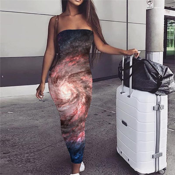 Galaxy Dress Women Space Vestido Sexy Universe sleeveless Nebula Ladies Dresses Dizziness Party