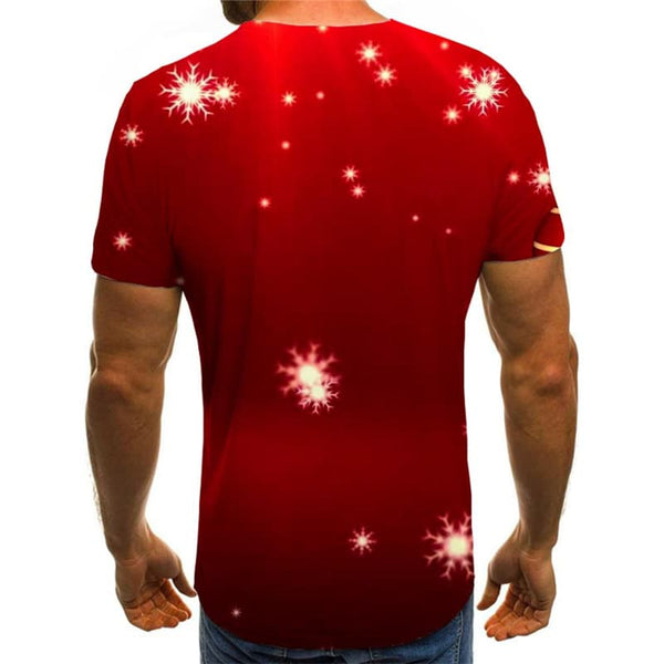 
Christmas T-shirt Men Red Shirt Print Snowflake T-shirts Graphic New Year T-shirts 3d
                
