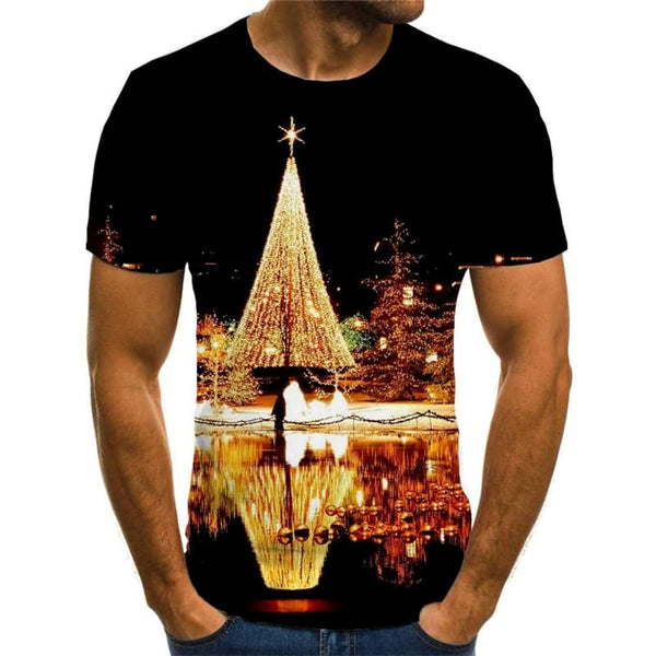 New Year T shirts Men Christmas T-shirts Graphic City Shirt Print Colorful Tshirts Cool