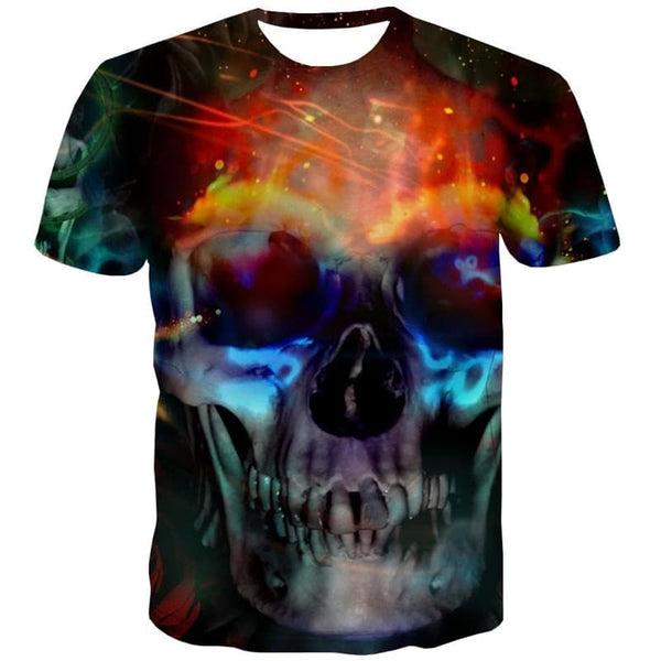
Skull T shirt Men Flame Anime Clothes Party Shirt Print Hip Hop T-shirts 3d
                