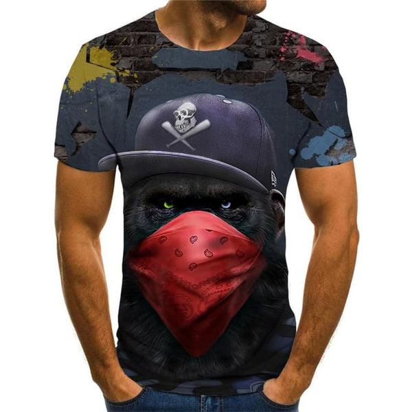 
Orangutan T-shirt Men Animal Shirt Print Hip Hop Tshirt Printed Skull Tshirts Casual
                