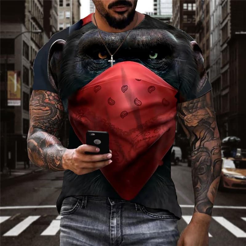 Orangutan T shirt Men Animal Shirt Print Harajuku Anime Clothes Funny Tshirts Casual