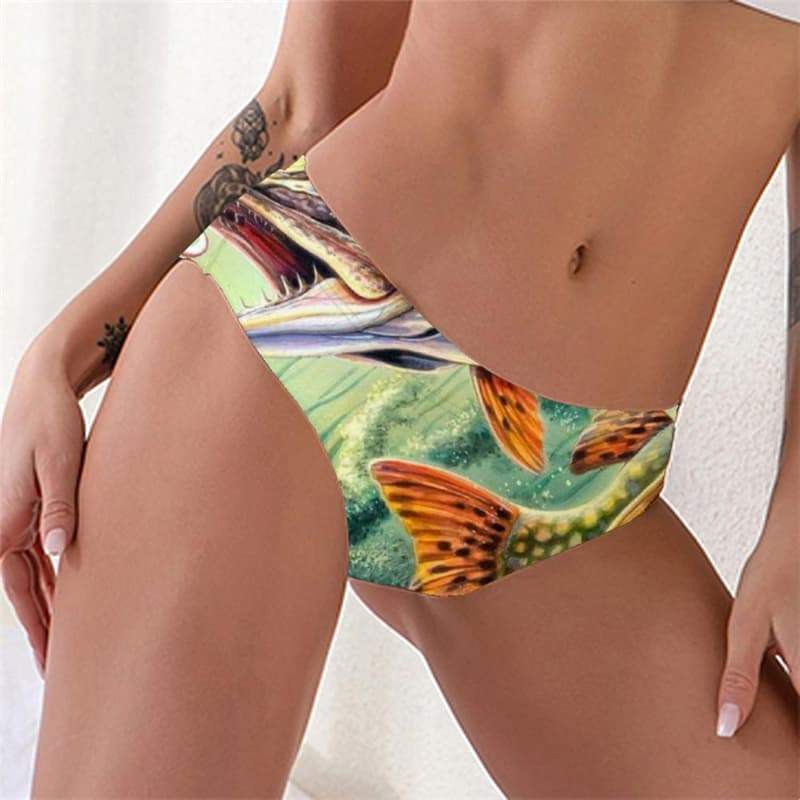 Fish Briefs Women Animal Pantys Fishinger Lingerie Female Art Knickers - KYKU