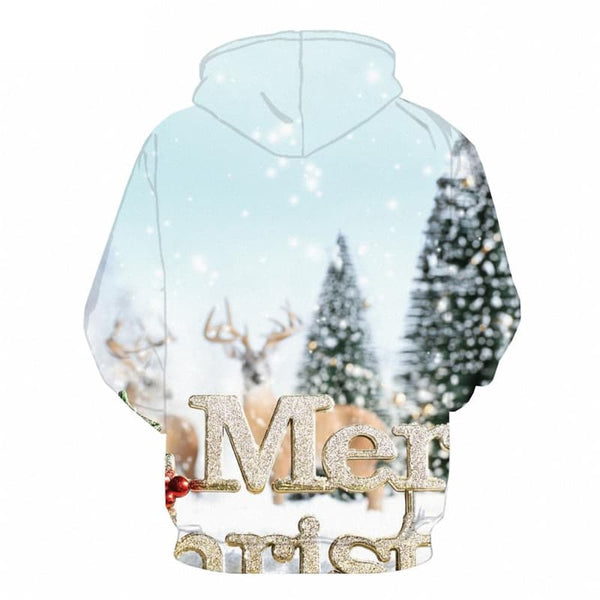 
Christmas Sweatshirts men Deer Hoody Anime Animal Hooded Casual Christmas Tree Hoodie Print
                