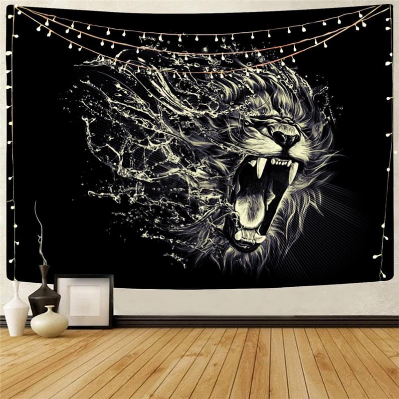 Lion Tapestry Animal Home Tapestrys Anime Tapestries Abstract Rug Wall Harajuku Tenture Mandala
