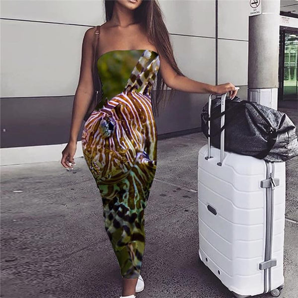 Fish Dress Women Gothic sleeveless Animal Party Funny Ladies Dresses Tropical Bodycon Dress