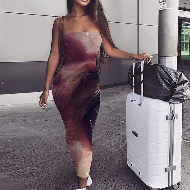Lion Dress Women Animal Bodycon Dress Anime 3d Print Nebula Vestido Sexy Colorful Sundress - KYKU