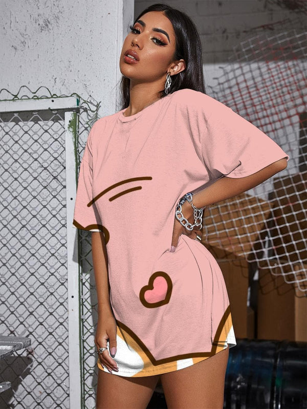 
Animal T Shirt Women Dog Punk Rock Love Shirt Print Bone Tshirt Printed Lovely Gothic
                