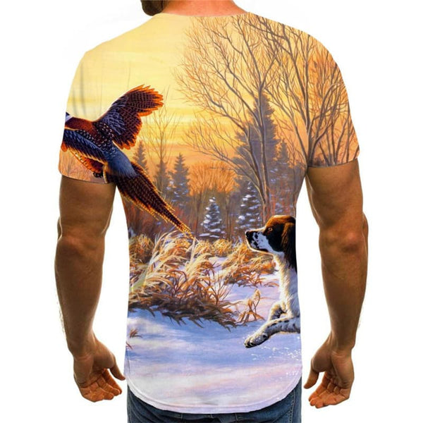 
Animal T-shirt Men Landscape Anime Clothes Snow Tshirt Printed Funny Tshirts Casual
                