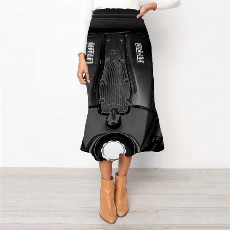 Metal Skirts Women Engine Rock Frauen Gear Skirt Ladies Engine School skirt Punk High waist skirts