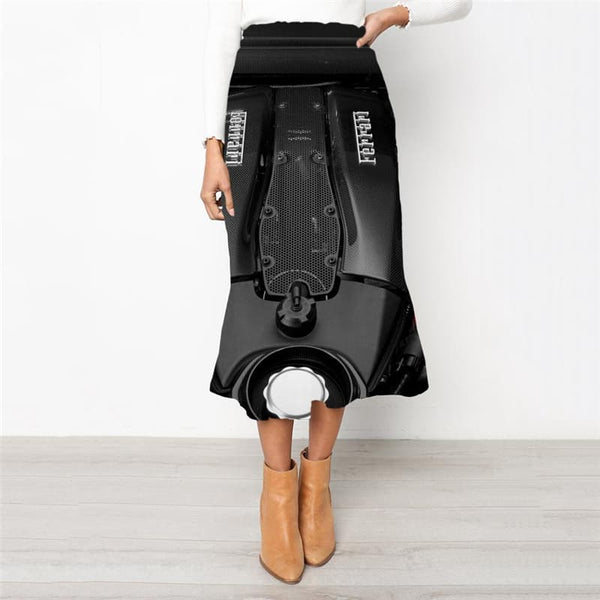 Metal Skirts Women Engine Rock Frauen Gear Skirt Ladies Engine School skirt Punk High waist skirts
