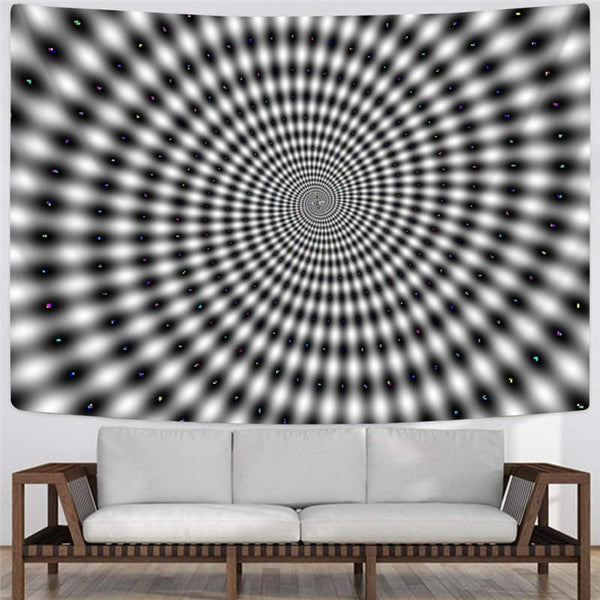 
Dizziness Tapiz Black And White Tapestries Harajuku Home Tapestrys Psychedelic Tenture Mandala
                