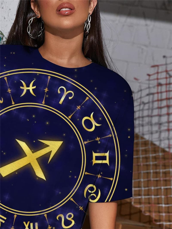 
Sagittarius T Shirt Women Galaxy T-shirts 3d Character Shirt Print Harajuku Gothic
                