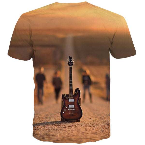 
Guitar T shirts Men Music Tshirts Casual Wooden Tshirts Cool Metal Tshirt Printed
                
