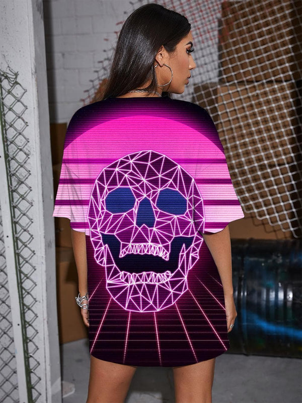 
Skull T-shirt Women Moon T-shirts 3d Harajuku Funny T shirts Hip Hop Summer
                