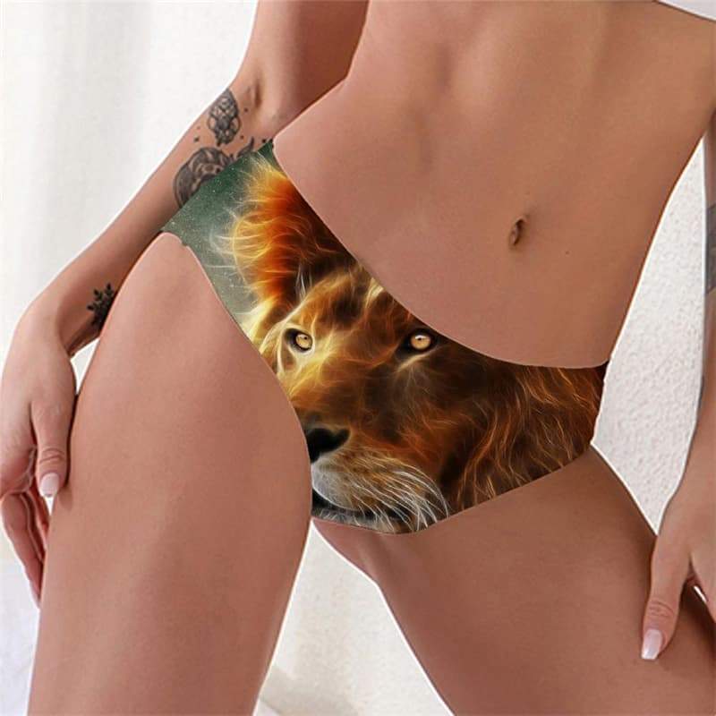 Lion Briefs Women Animal Knickers Anime Underwear Galaxy Pantys Harajuku Tanga - KYKU