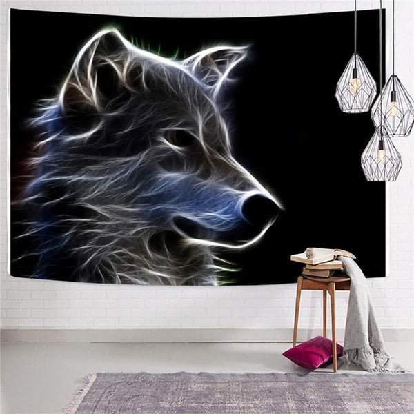 
Wolf Tapiz Animal Tapestries Anime Home Tapestrys Psychedelic Tenture Mandala Black Wall Tapestry
                